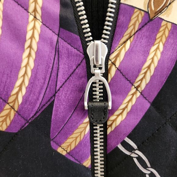 VTG 90s Ralph Lauren Quilted Equestrian Full Zip Sweater Jacket Old Money Sz M - Picture 3 of 7